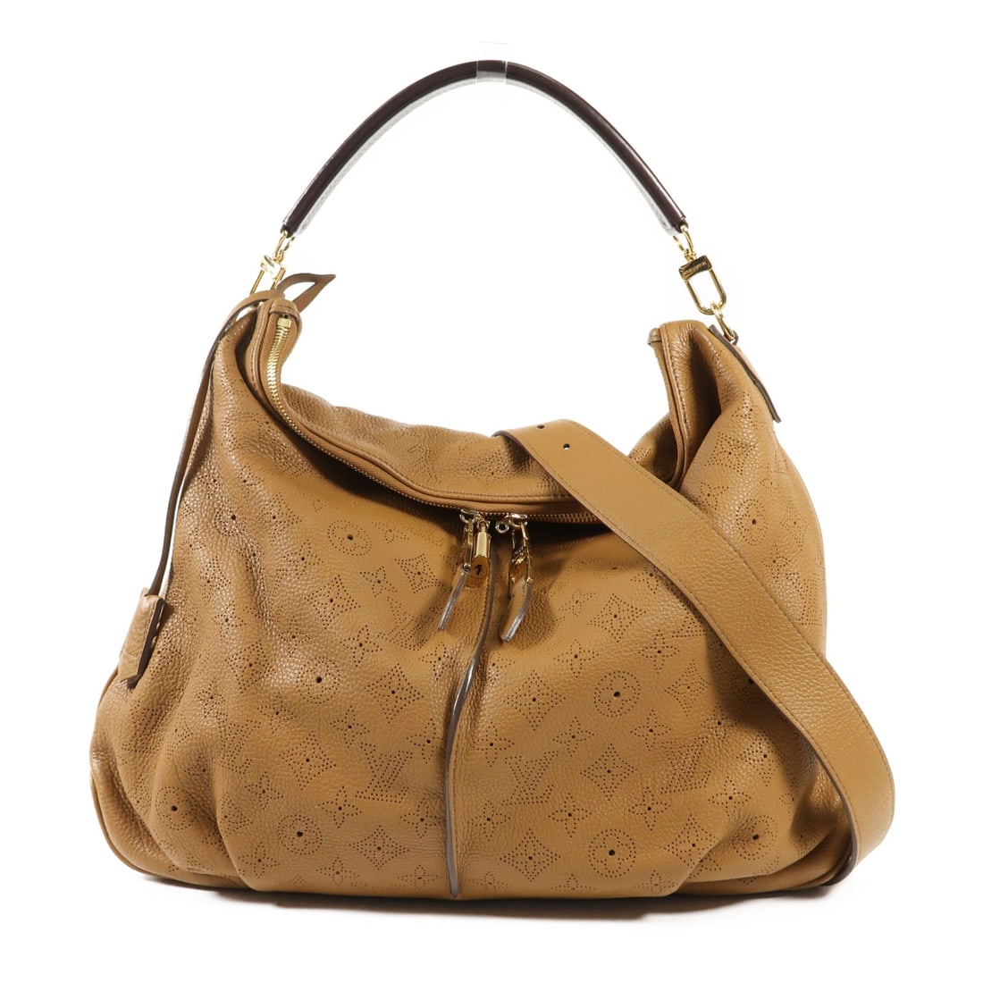 LOUIS VUITTON Selene MM 2 Way Bag M94214 Mahina Caramel GHW: LOUIS VUITTON Selene MM 2 Way Bag M94214 Mahina Caramel GHW Introducing the Louis Vuitton Selene MM 2 Way Bag, an exquisite blend of style and functionality. Crafted from high-quality calfskin (cowhid