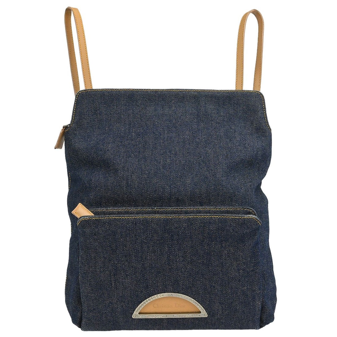 Dior Malice Blue Denim Backpack with Silver Hardware: Dior Malice Blue Denim Backpack with Silver Hardware The Christian Dior Blue Denim Malice Backpack is a stylish accessory perfect for casual occasions. This medium-sized backpack features a chic blue