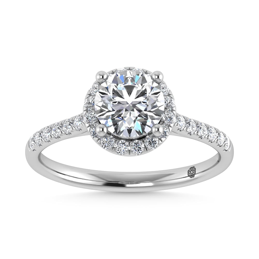 10K White Gold 1 1/4 Ct.Tw. Lab Grown Diamond Halo Engagement Ring (IGI Certified Center 1 CT): 10K White Gold 1 1/4 Ct.Tw. Lab Grown Diamond Halo Engagement Ring (IGI Certified Center 1 CT) Celebrate your forever moment with the timeless brilliance of our Halo Diamond Engagement Ring. This exqu