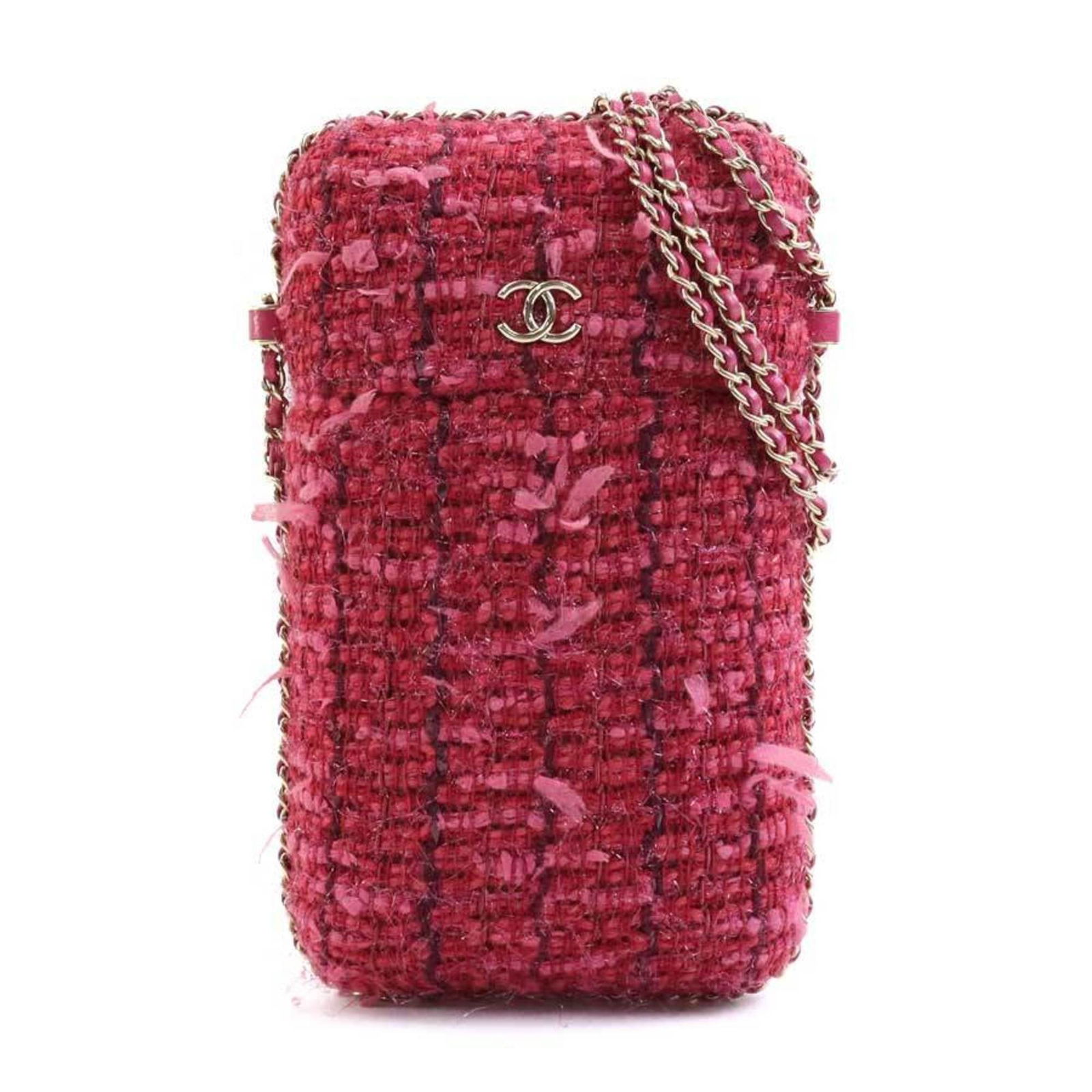 Pink Tweed Pouch by Chanel Elegant French Accessory (1 of 5)