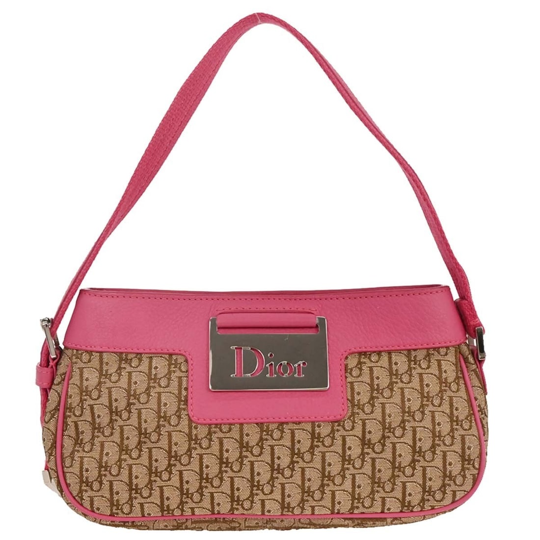 Dior Beige Trotter Handbag CM0095 Top Handle Silver Accents: Dior Beige Trotter Handbag CM0095 Top Handle Silver Accents This elegant Christian Dior Beige Trotter Handbag is a perfect accessory for casual occasions. Crafted from high-quality canvas leather, thi