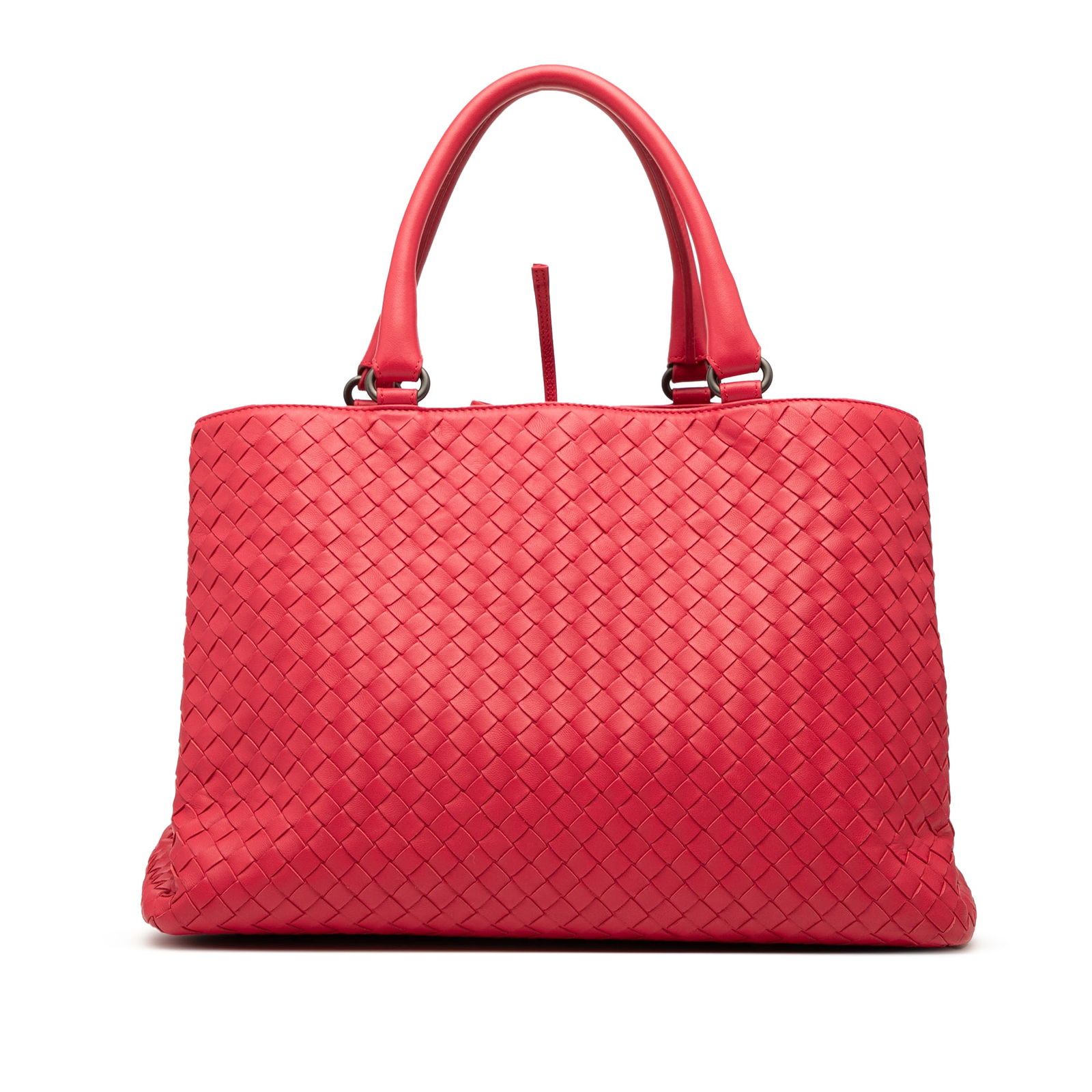 Bottega Veneta Red Nappa Intrecciato Milano Tote Bag: Bottega Veneta Red Nappa Intrecciato Milano Tote Bag Introducing the Bottega Veneta Nappa Intrecciato Milano Tote, a stunning accessory that combines elegance and practicality. This tote features a be
