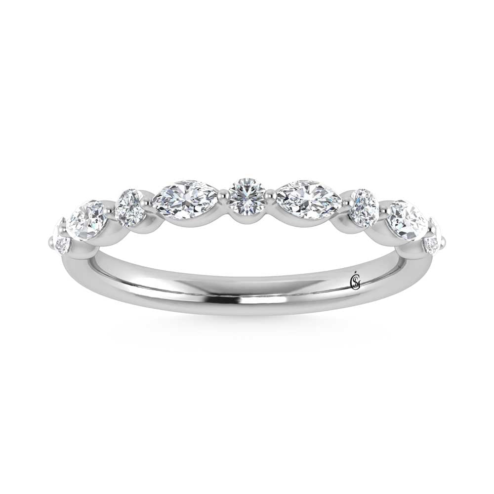 14K White Gold Lab Grown Diamond 1/3 Ct.Tw. Band: 14K White Gold Lab Grown Diamond 1/3 Ct.Tw. Band This refined 14K White Gold Band, set with 1/3 Ct.Tw. of Lab Grown Diamonds, exudes modern elegance. Its dazzling diamonds bring a touch of radiance to