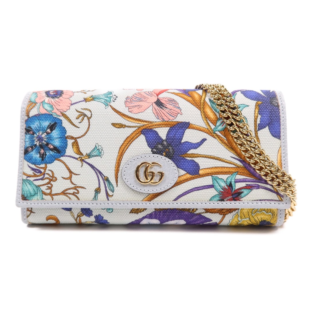 GUCCI GG GHW Chain Shoulder Bag Blue Canvas 577343 Italy (1 of 15)