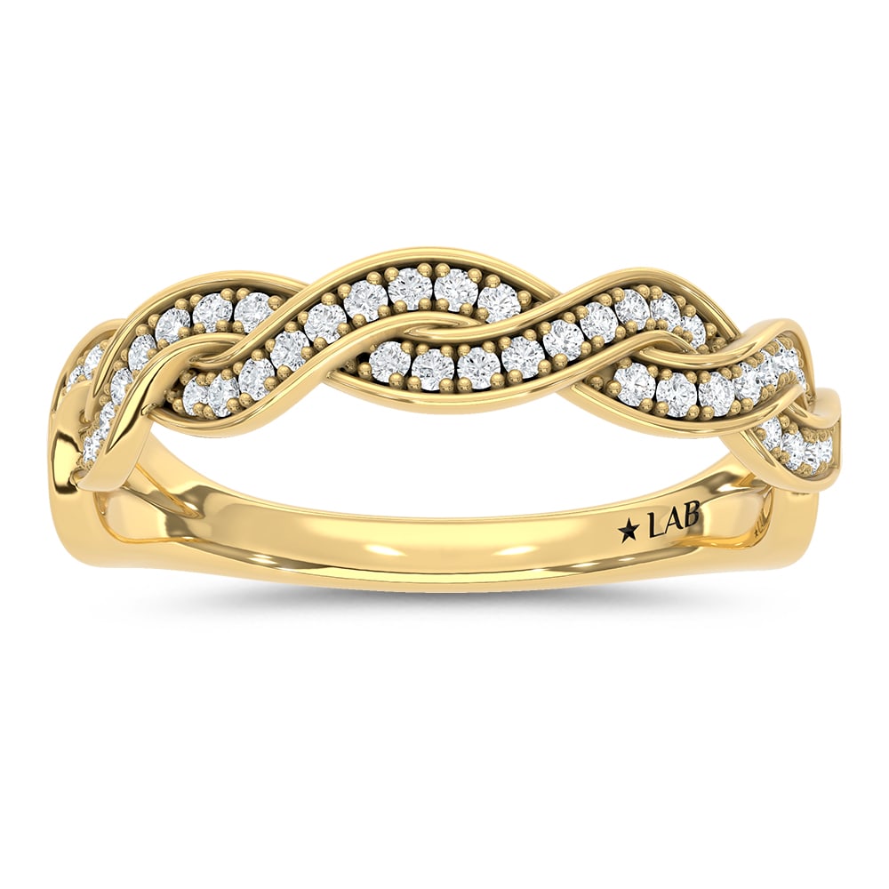 14K Yellow Gold 1/5 Ct.Tw. Lab Grown Diamond Fashion Band: 14K Yellow Gold 1/5 Ct.Tw. Lab Grown Diamond Fashion Band Add subtle sparkle to your everyday style with this 14K Yellow gold fashion band, featuring 1/5 carat total weight of brilliant lab-grown diam