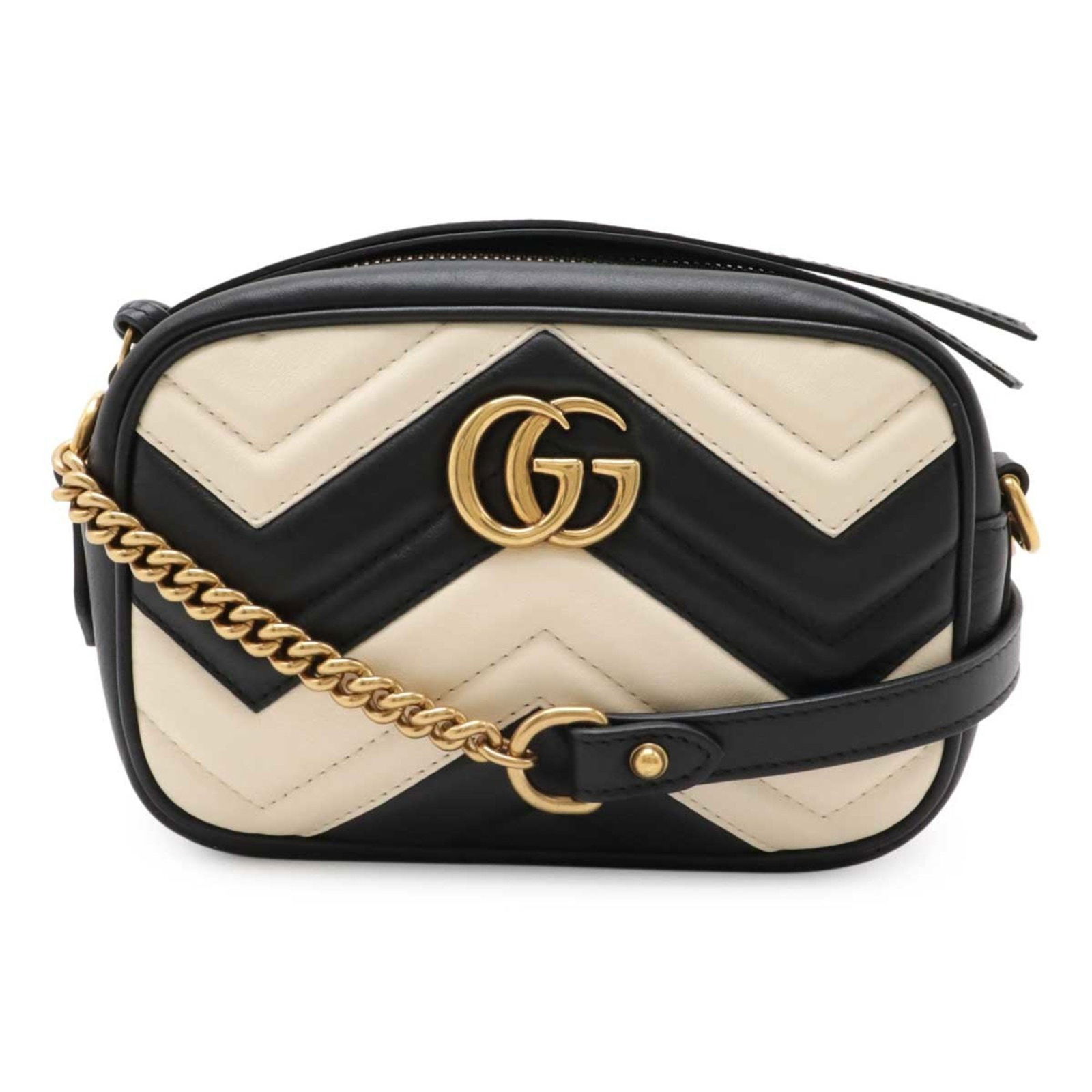 Black Leather Gucci GG Marmont Shoulder Bag with 131cm Strap: Black Leather Gucci GG Marmont Shoulder Bag with 131cm Strap The Gucci GG Marmont is a women's black leather bag featuring the iconic GG Marmont design. It is crafted in Italy and comes with a strap m