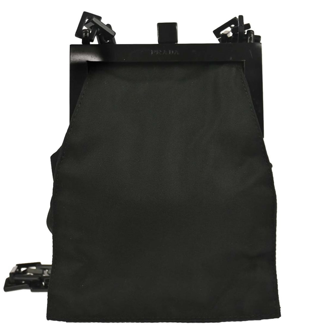 Mini Black Nylon Prada Shoulder Bag with Logo Accent: Mini Black Nylon Prada Shoulder Bag with Logo Accent This Prada mini shoulder bag features a black nylon exterior with a distinctive logo accent, making it an ideal choice for casual occasions. The ba