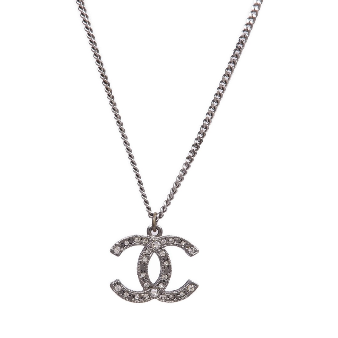 Silver Tone Necklace Featuring CC Emblem by CHANEL (1 of 8)