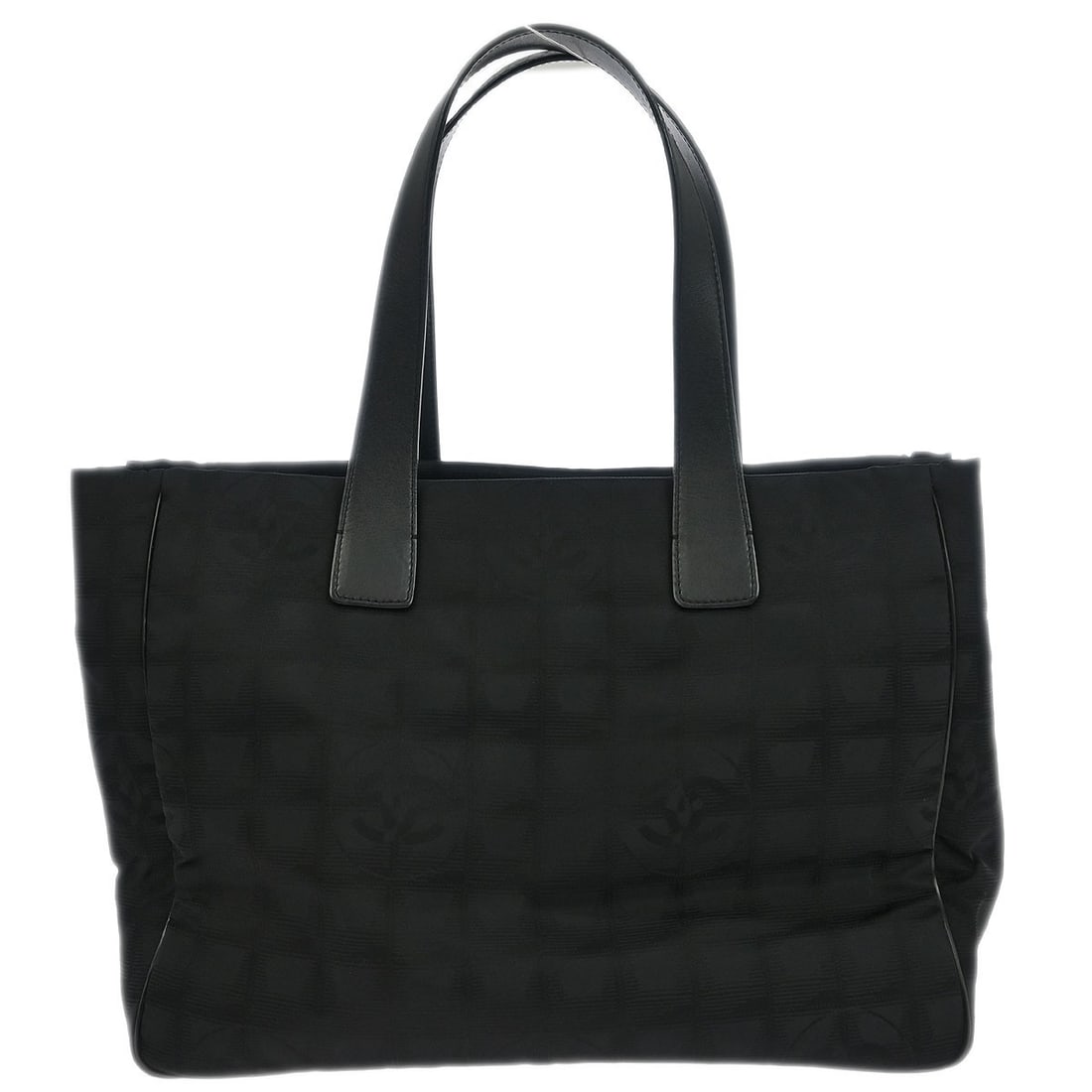Chanel Black Jacquard Nylon Travel Line Tote Handbag (1 of 10)