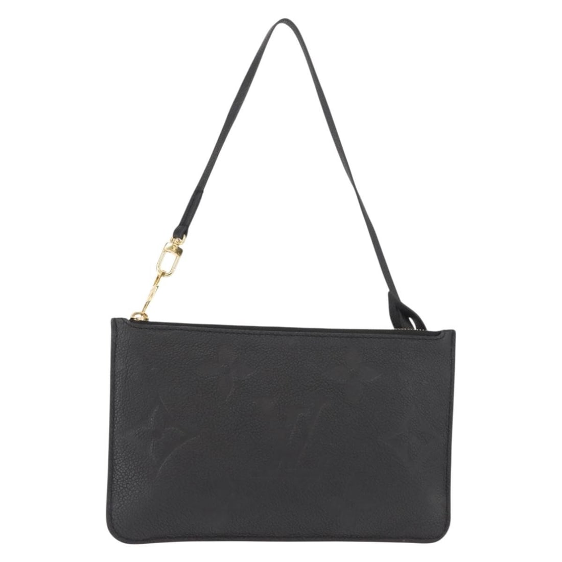 Louis Vuitton Giant Monogram Empreinte Neverfull MM Black Leather Pouch: Louis Vuitton Giant Monogram Empreinte Neverfull MM Black Leather Pouch This is a Louis Vuitton Monogram Empreinte Giant Neverfull MM accessory pouch in black. Crafted from Monogram Empreinte leather,