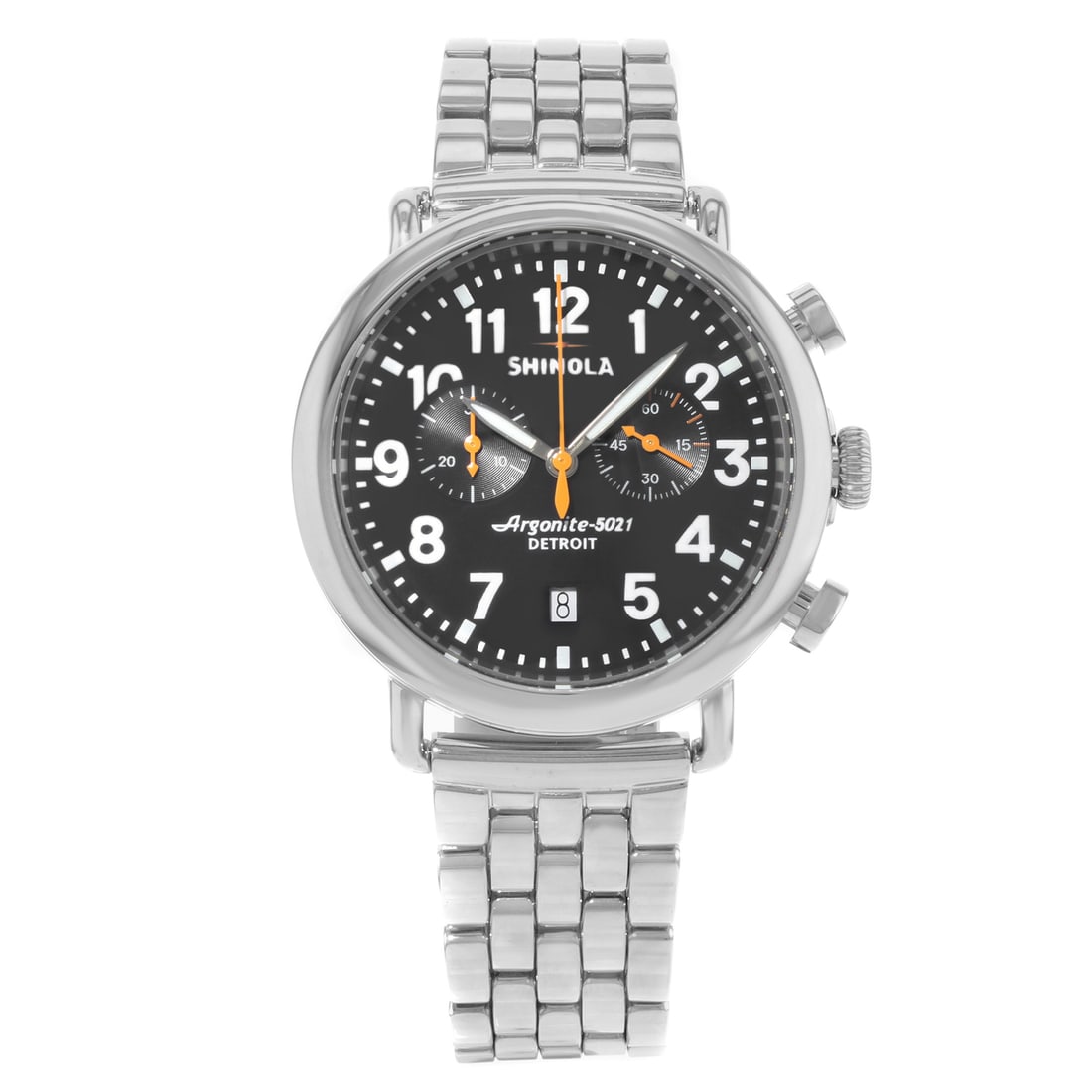 Shinola Runwell Chrono 41mm Quartz Men's Watch Black Dial 10000064: Shinola Runwell Chrono 41mm Quartz Men's Watch Black Dial 10000064 Introducing the Shinola Runwell Chrono 41mm, a striking wristwatch designed for the modern man. This casual timepiece features a slee