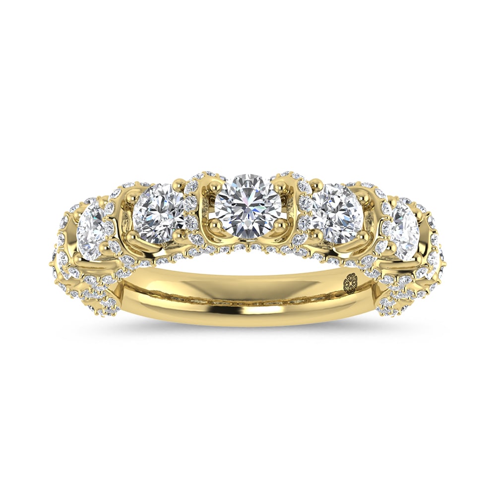 14K Yellow Gold 2 Ct.Tw. Lab Grown Diamond Anniversary Band: 14K Yellow Gold 2 Ct.Tw. Lab Grown Diamond Anniversary Band A stunning tribute to everlasting love, this 14K Yellow Gold Anniversary Band, featuring 2 Ct.Tw. of Lab Grown Diamonds, radiates with warmt