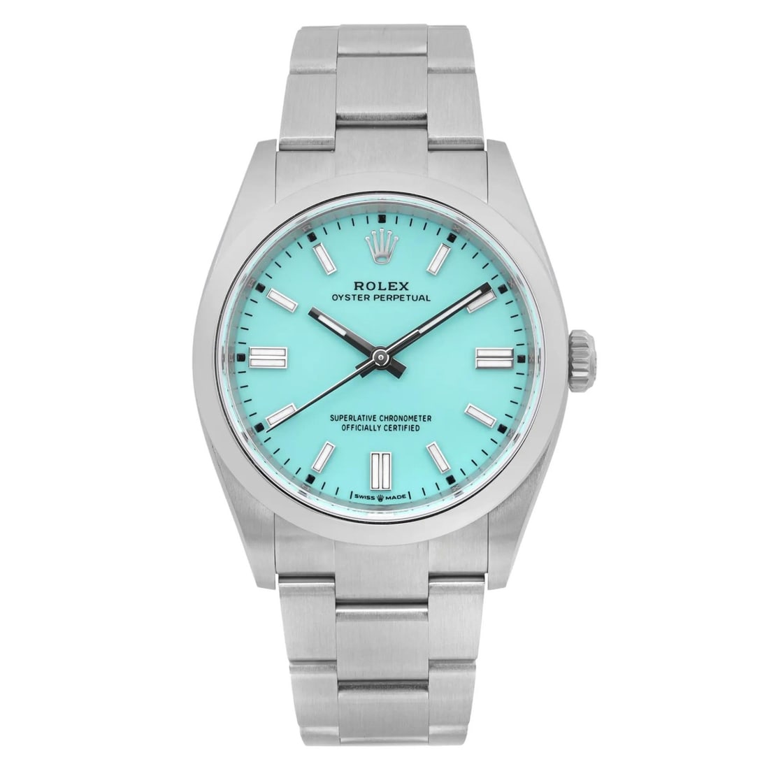 Rolex Oyster Perpetual 36mm Tiffany Dial Men's Watch 126000 Luxury Swiss Made: Rolex Oyster Perpetual 36mm Tiffany Dial Men's Watch 126000 Luxury Swiss Made Experience the timeless elegance of the Rolex Oyster Perpetual, a luxury wristwatch designed for the discerning gentleman.