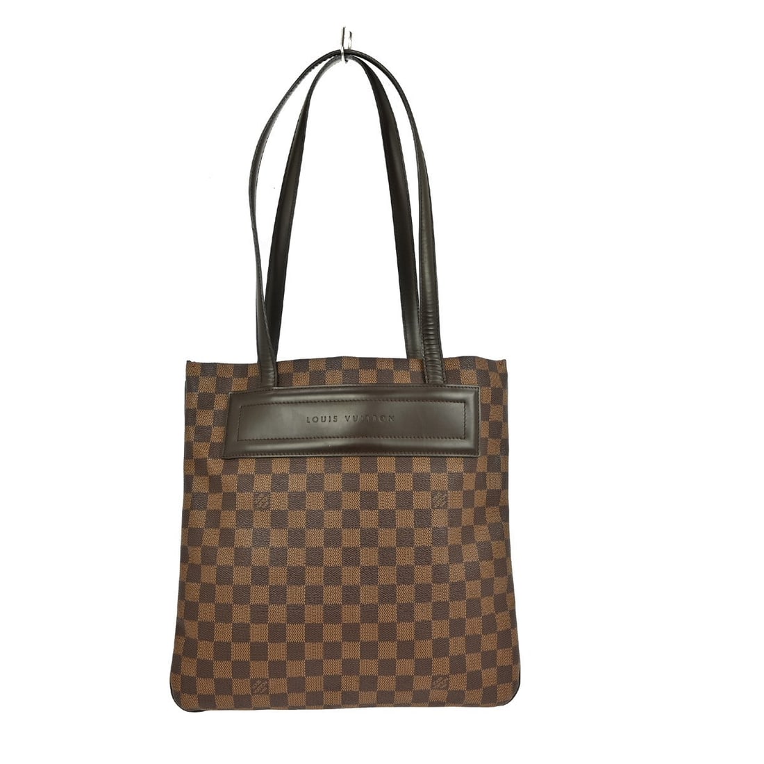 Louis Vuitton Clifton Tote in Brown Damier Ebene Canvas N51149: Louis Vuitton Clifton Tote in Brown Damier Ebene Canvas N51149 This Louis Vuitton Clifton tote bag features the iconic Damier Ebene pattern in brown canvas leather. The bag is medium-sized with double