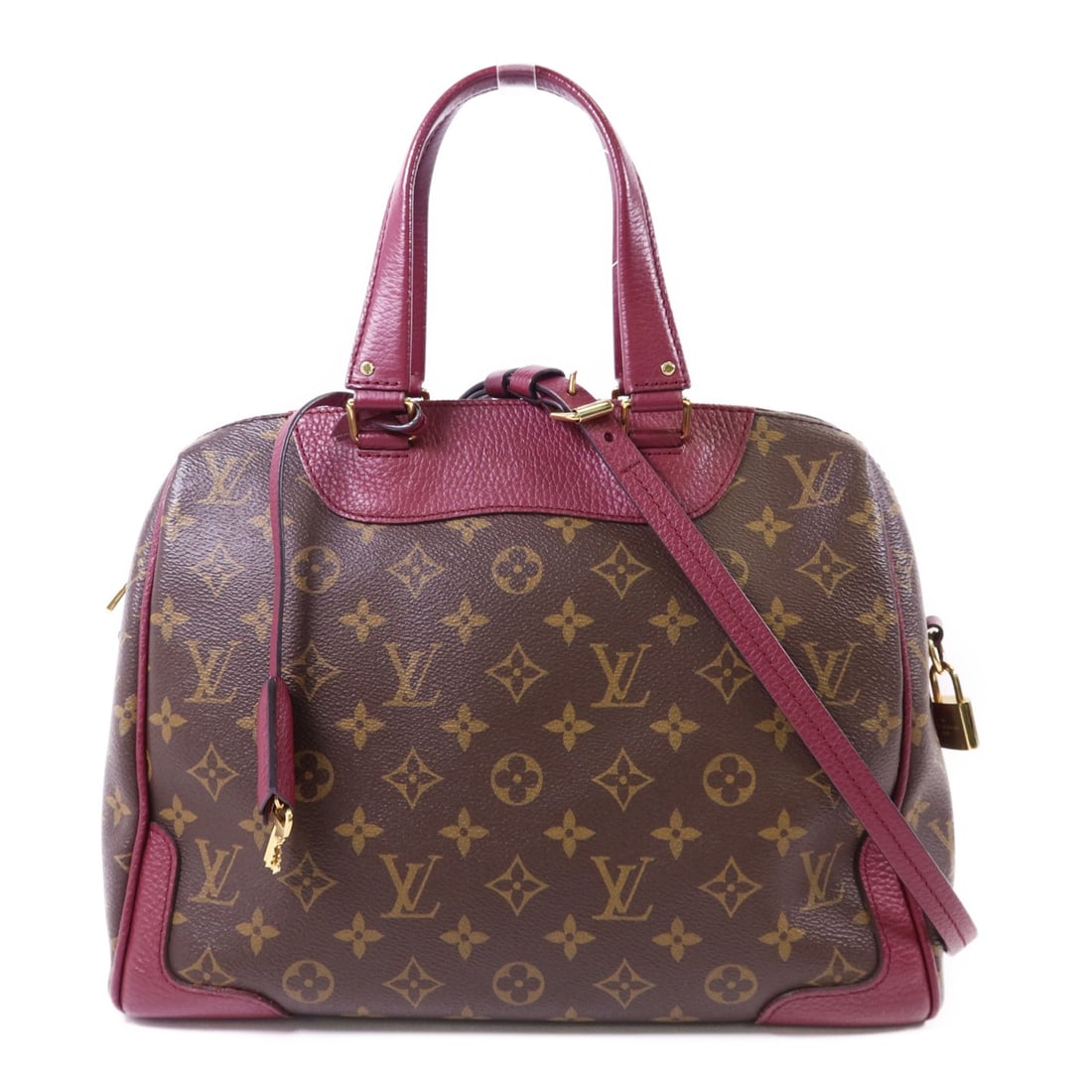 Louis Vuitton Retiro GM Monogram 2 Way Shoulder Bag Brown Red: Louis Vuitton Retiro GM Monogram 2 Way Shoulder Bag Brown Red This Louis Vuitton Retiro GM 2 Way Shoulder Bag combines luxury and functionality, crafted from durable PVC coated canvas in a classic bro