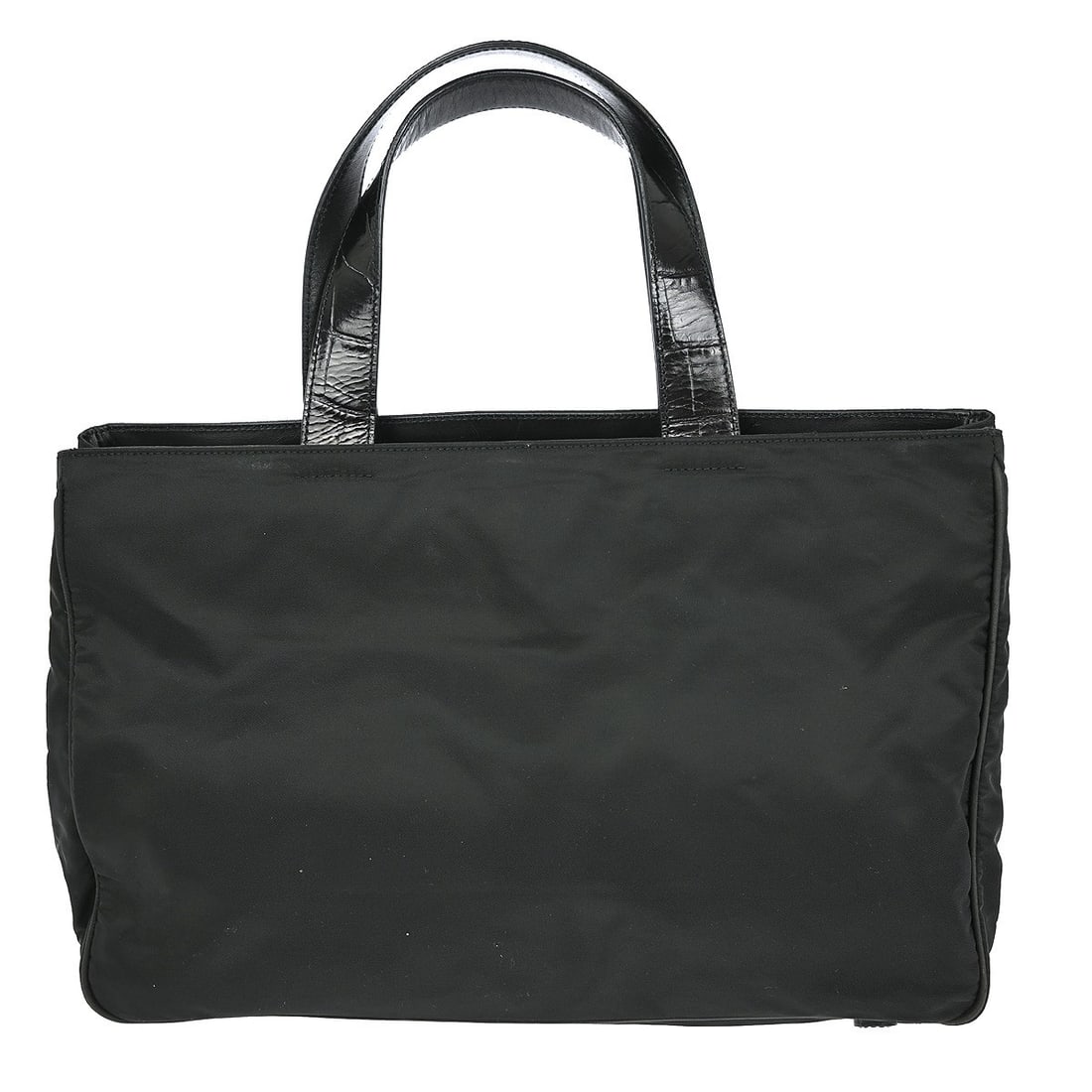 Prada MV632 Black Nylon and Leather Top Handle Handbag Medium: Prada MV632 Black Nylon and Leather Top Handle Handbag Medium This Prada top handle bag features a combination of black nylon and leather materials, offering a stylish and durable accessory suitable f