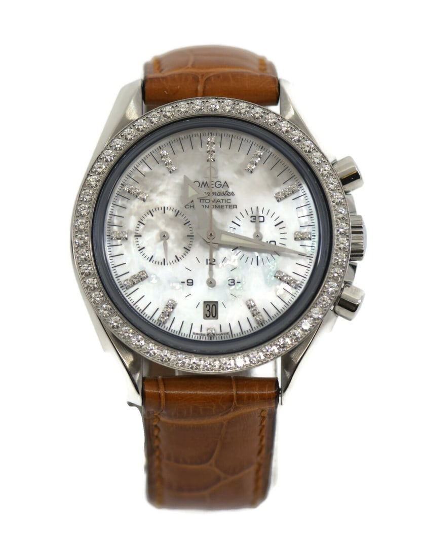 Omega Speedmaster Broad Arrow Diamond Bezel MOP Watch 3555.75 (1 of 3)