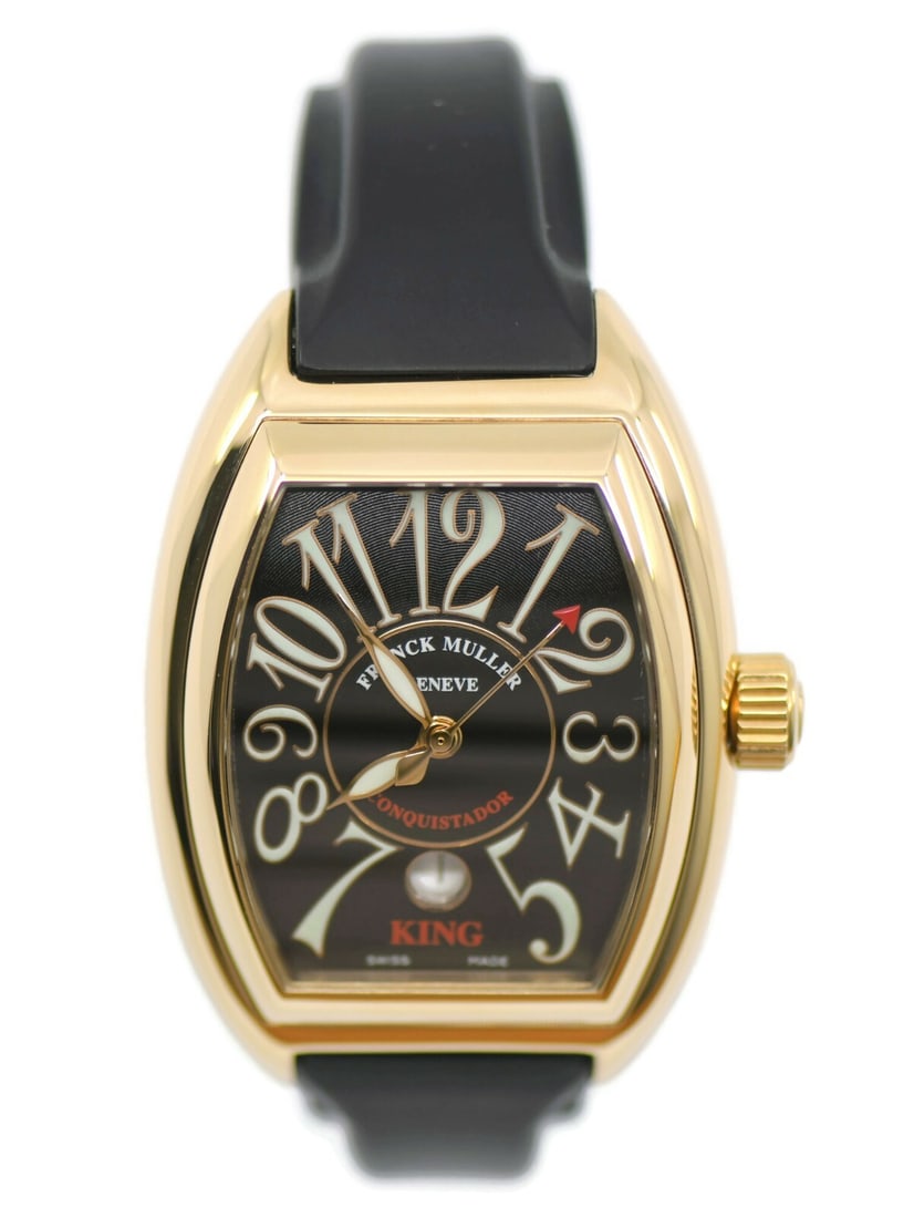 Franck Muller Conquistador King 18K Rose Gold Watch 8001 SC with Box and Papers: Franck Muller Conquistador King 18K Rose Gold Watch 8001 SC with Box and Papers Discover the elegance of the Franck Muller Conquistador King wristwatch, a stunning blend of luxury and functionality. T
