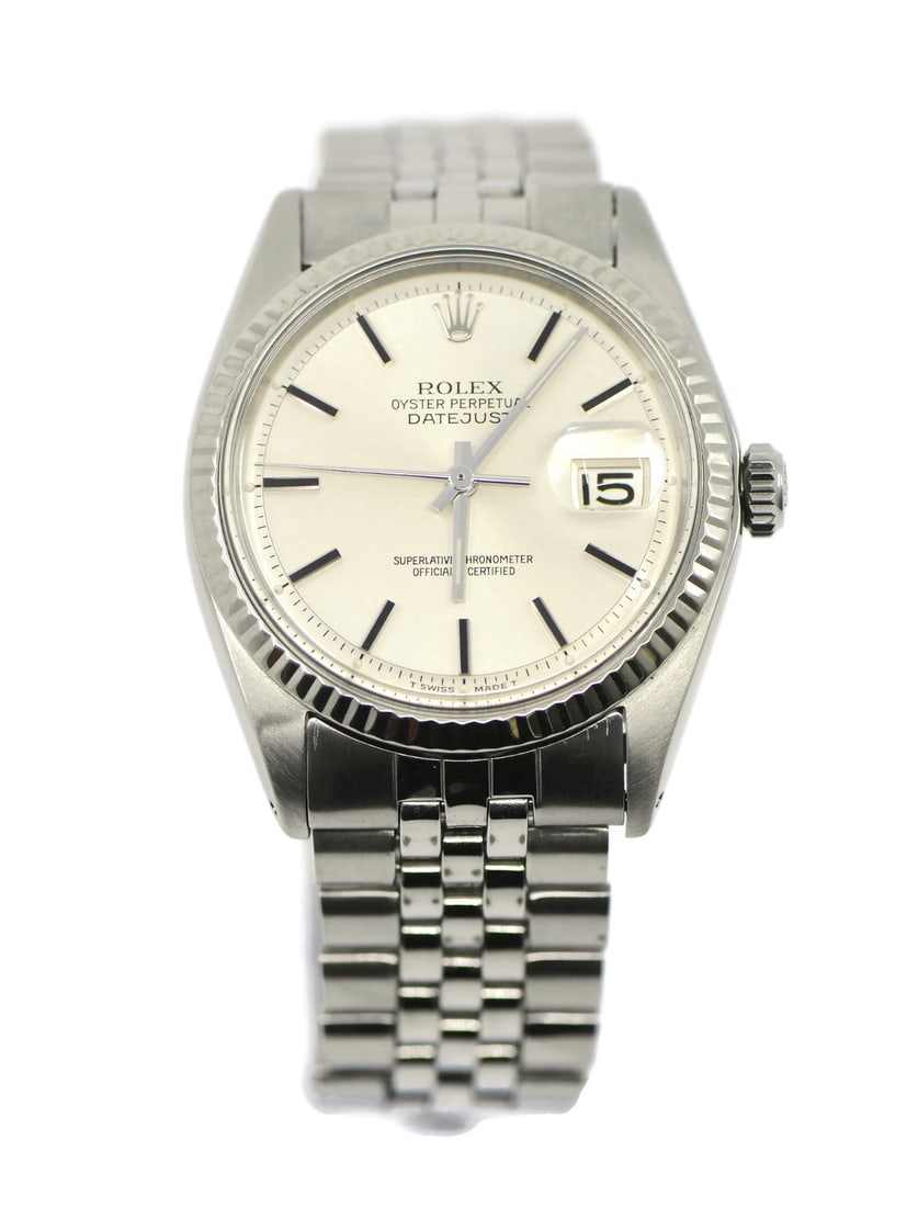 1971 Rolex Datejust 1601 Silver Dial Automatic Stainless Steel Wristwatch with Box (1 of 5)