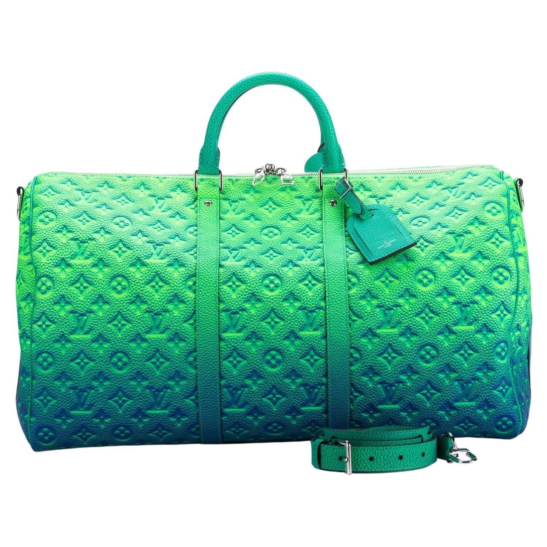 Louis Vuitton Keepall 50 Bandouliere Virgil Abloh Illusion Leather New: Louis Vuitton Keepall 50 Bandouliere Virgil Abloh Illusion Leather New Introducing the Louis Vuitton Keepall 50 Bandouliere from the Illusion leather collection, designed by the late Virgil Abloh. Thi