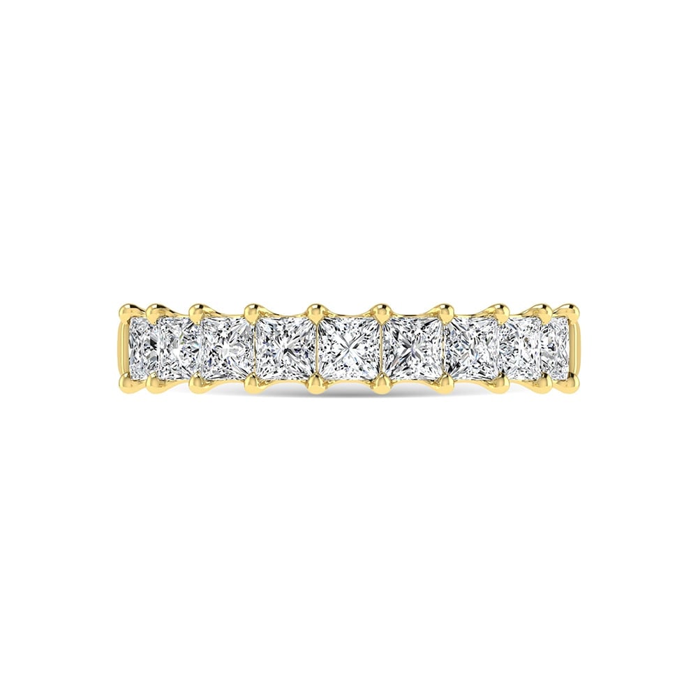 18K Yellow Gold 2 1/4 Ct.Tw. Princess Shape Lab Grown Diamond Half Way Eternity Band (1 of 3)