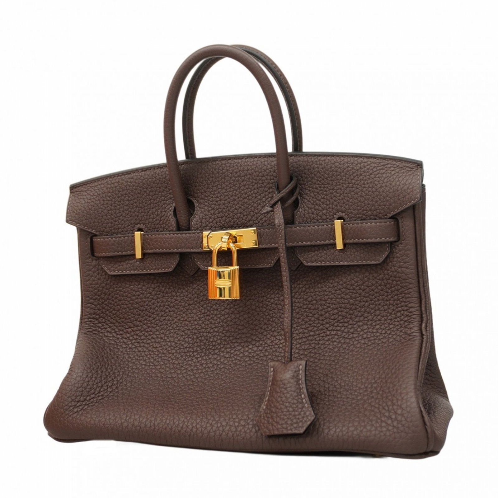 Brown Leather Hermes Birkin 25cm Handbag France: Brown Leather Hermes Birkin 25cm Handbag France This Hermes Birkin 25 handbag features a brown leather exterior and is designed for women. Crafted in France, it offers an elegant look with metal fitti
