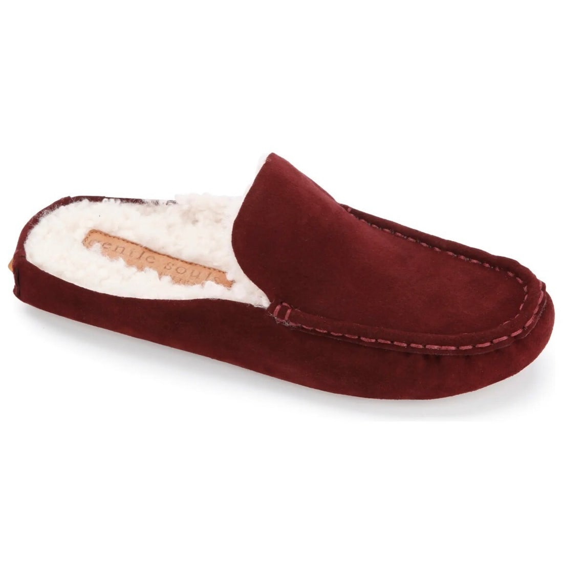 Gentle Souls Mina Cozy Driver Mule Burgundy Faux Fur 8 (1 of 6)