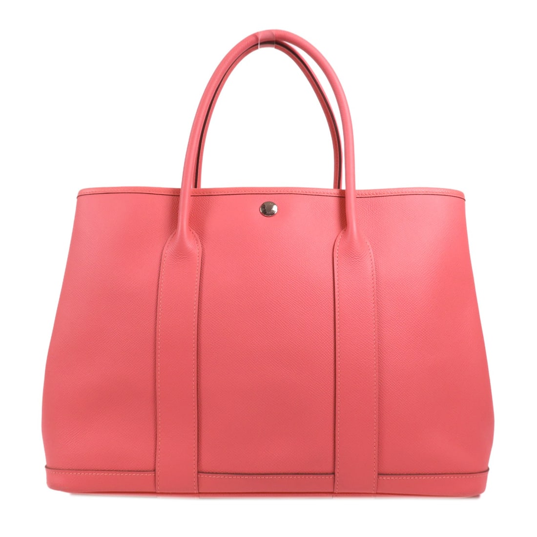 HERMES Garden Party PM Handbag Epsom Calfskin Pink: HERMES Garden Party PM Handbag Epsom Calfskin Pink This stylish HERMES Garden Party PM Handbag is crafted from premium Epsom leather in a charming Rose Azalee pink color. The bag features a spacious d