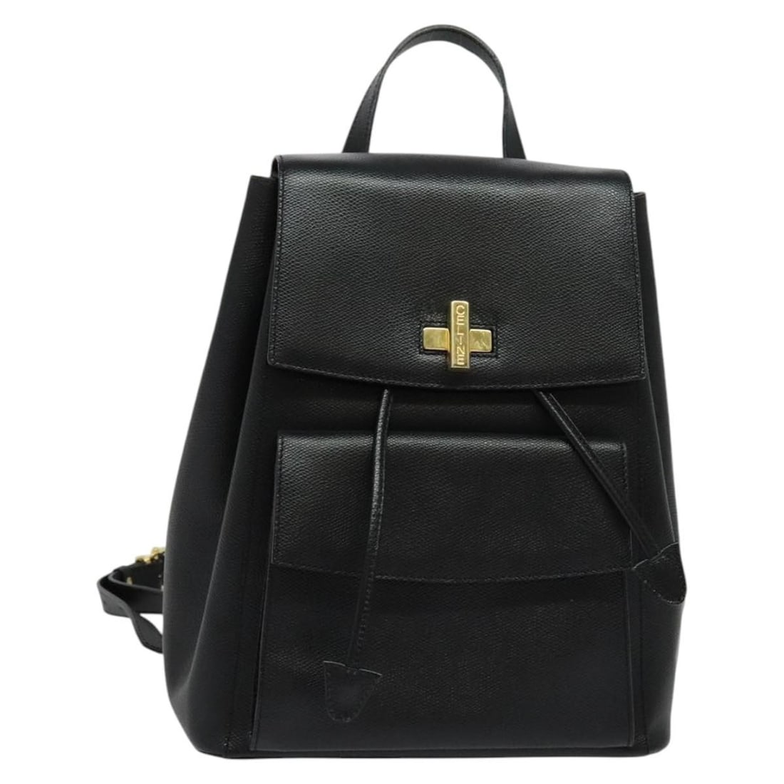 CELINE Leather Backpack Black Gold Made in Italy 141872 (1 of 18)
