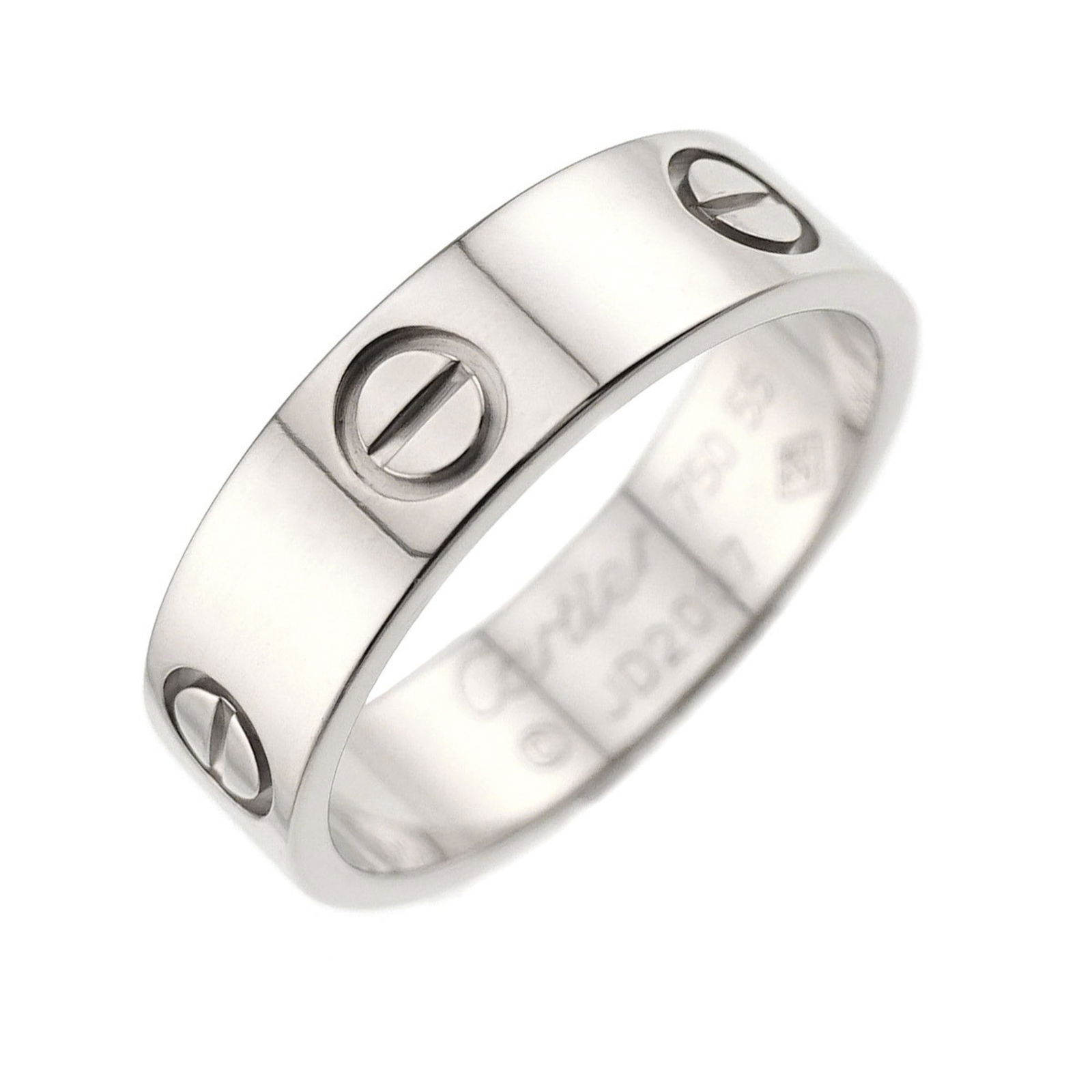 Cartier Love White Gold Bracelet 7.5 Inch Silver Tone: Cartier Love White Gold Bracelet 7.5 Inch Silver Tone This Cartier Love bracelet is crafted from white gold in a sleek silver hue. Designed for universal wear, it features the iconic Love collection s