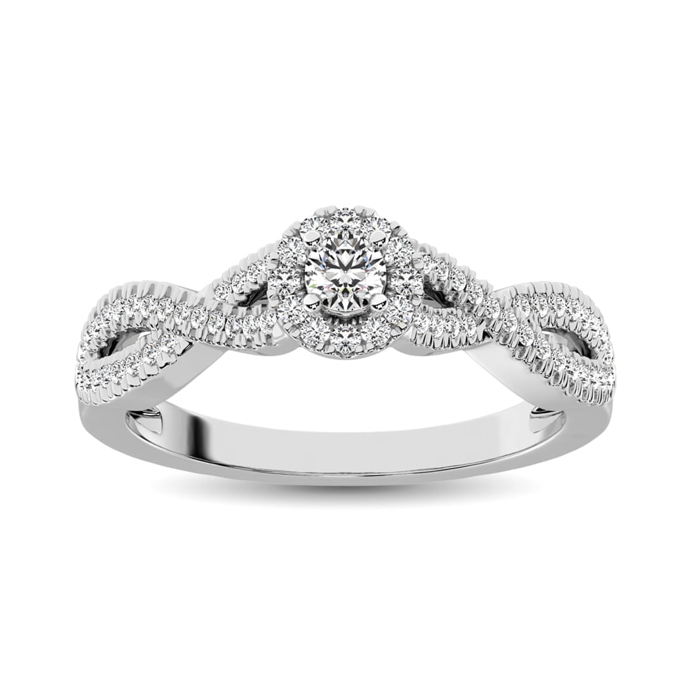 10K White Gold 1/4 Ct.Tw. Diamond Promise Ring: 10K White Gold 1/4 Ct.Tw. Diamond Promise Ring This Stunning Ring Is Available In 10K White Gold . There Are Round Diamond With A Total Carat Weight Of 1/4 Ct.Tw. Set In A Micro Prong Setting. 10k Whi