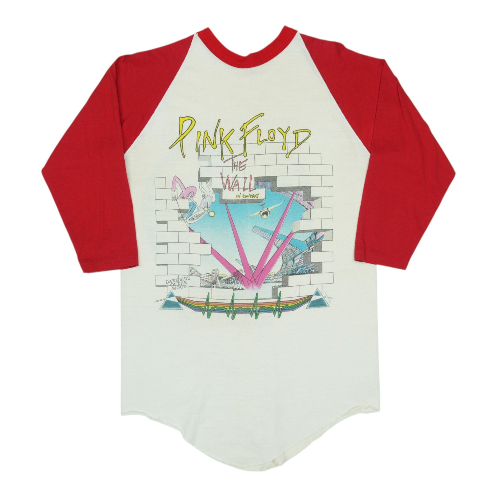 Vintage 1980 The Wall Tour Jersey Shirt Pink Floyd Front and Back Graphics: Vintage 1980 The Wall Tour Jersey Shirt Pink Floyd Front and Back Graphics This is an original vintage 1980 Pink Floyd The Wall concert tour jersey shirt, featuring graphics on both the front and back
