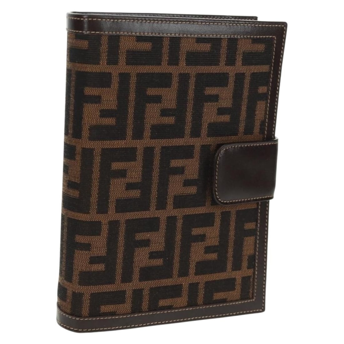 Fendi Zucca Canvas Brown and Black Day Planner Organizer Cover: Fendi Zucca Canvas Brown and Black Day Planner Organizer Cover This FENDI Zucca canvas agenda day planner cover features the iconic brown and black Zucca pattern. Crafted in Italy from durable canvas,