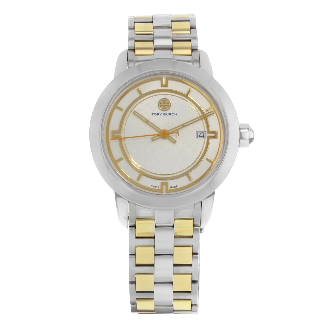 Tory Burch Ladies Quartz Watch TRB1014 Cream Dial Two Tone Steel Gold: Tory Burch Ladies Quartz Watch TRB1014 Cream Dial Two Tone Steel Gold Elevate your accessory game with this elegant Tory Burch Ladies Watch, featuring a sophisticated cream dial complemented by a two-