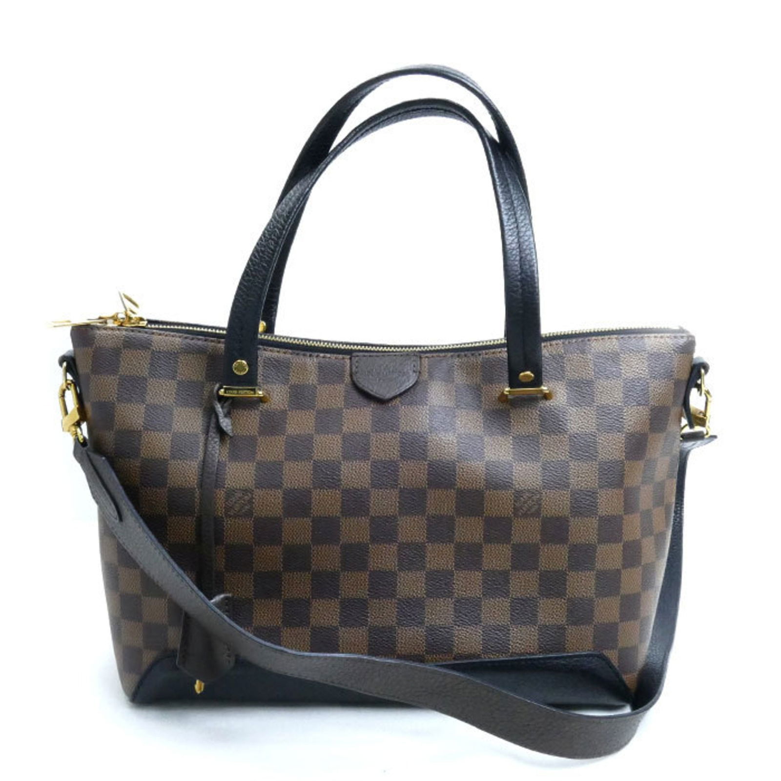 Louis Vuitton Hyde Park Brown Canvas Handbag 23cm x 37cm x 14cm: Louis Vuitton Hyde Park Brown Canvas Handbag 23cm x 37cm x 14cm The Louis Vuitton Hyde Park is a women's handbag crafted from durable canvas in brown. Made in France, this bag features a spacious inte