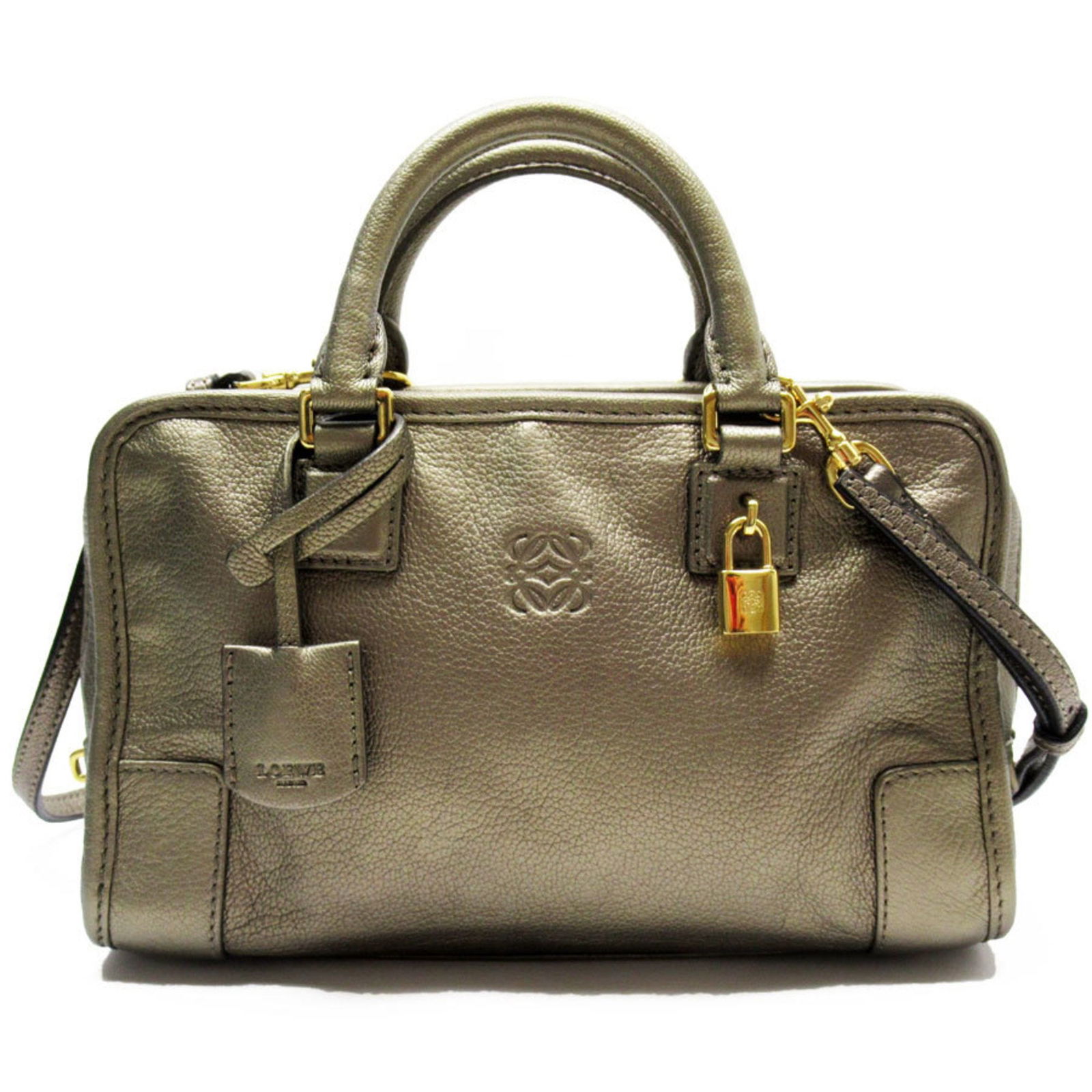 Gold Leather Amazona Handbag by Loewe with Shoulder Strap Option (1 of 5)
