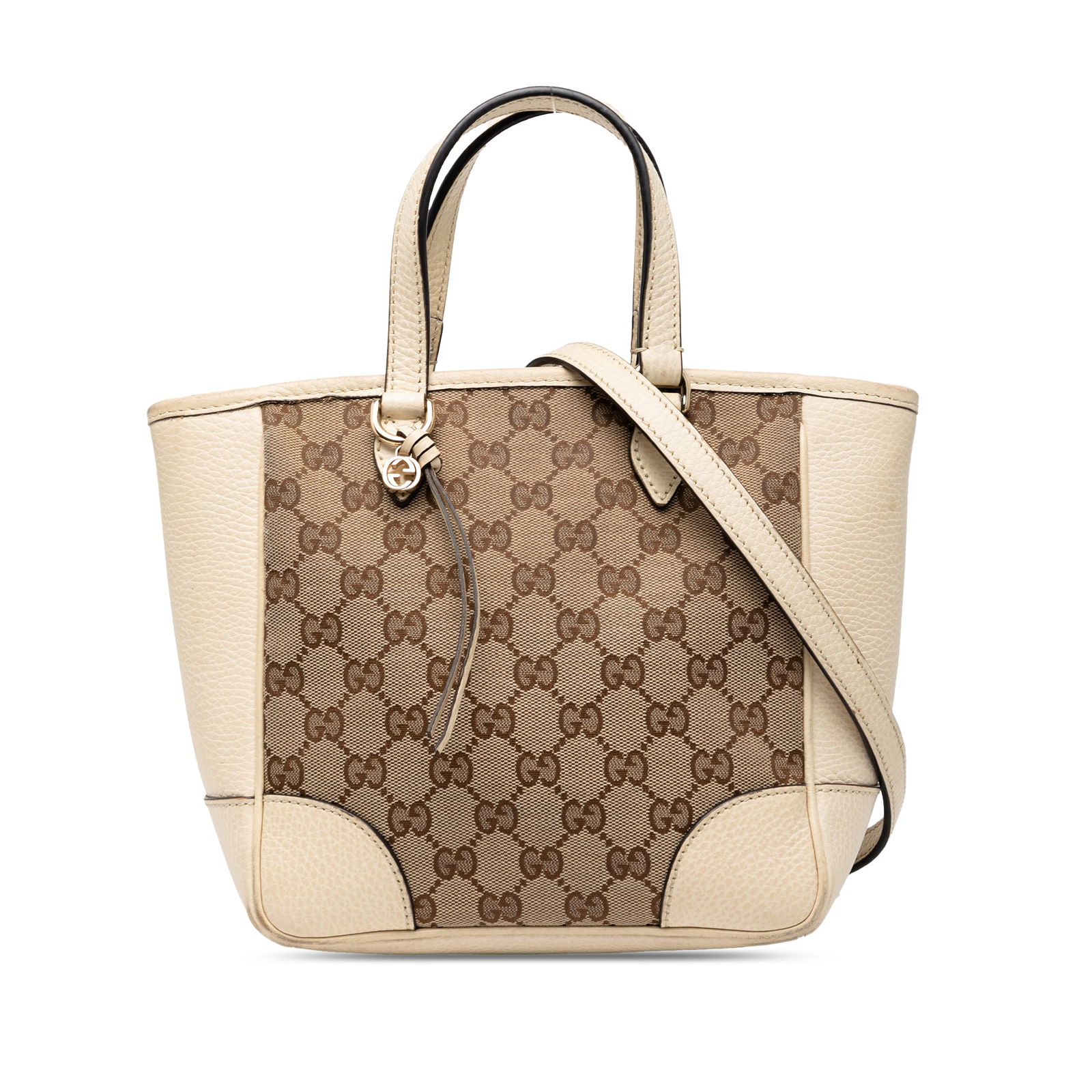 Gucci Small GG Canvas Bree Satchel Brown Fabric Bag: Gucci Small GG Canvas Bree Satchel Brown Fabric Bag The Gucci Small GG Canvas Bree Satchel is a stylish and versatile bag crafted from durable canvas with luxurious leather trim. It features flat leat