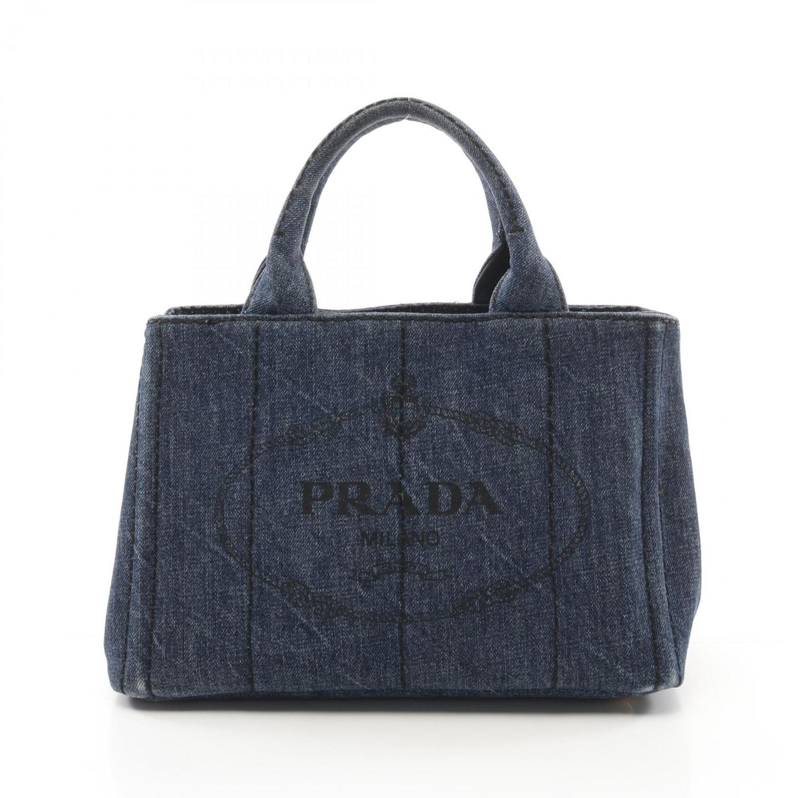 Prada Canapa Navy Denim Handbag 19cm x 28cm x 15cm Italy (1 of 1)