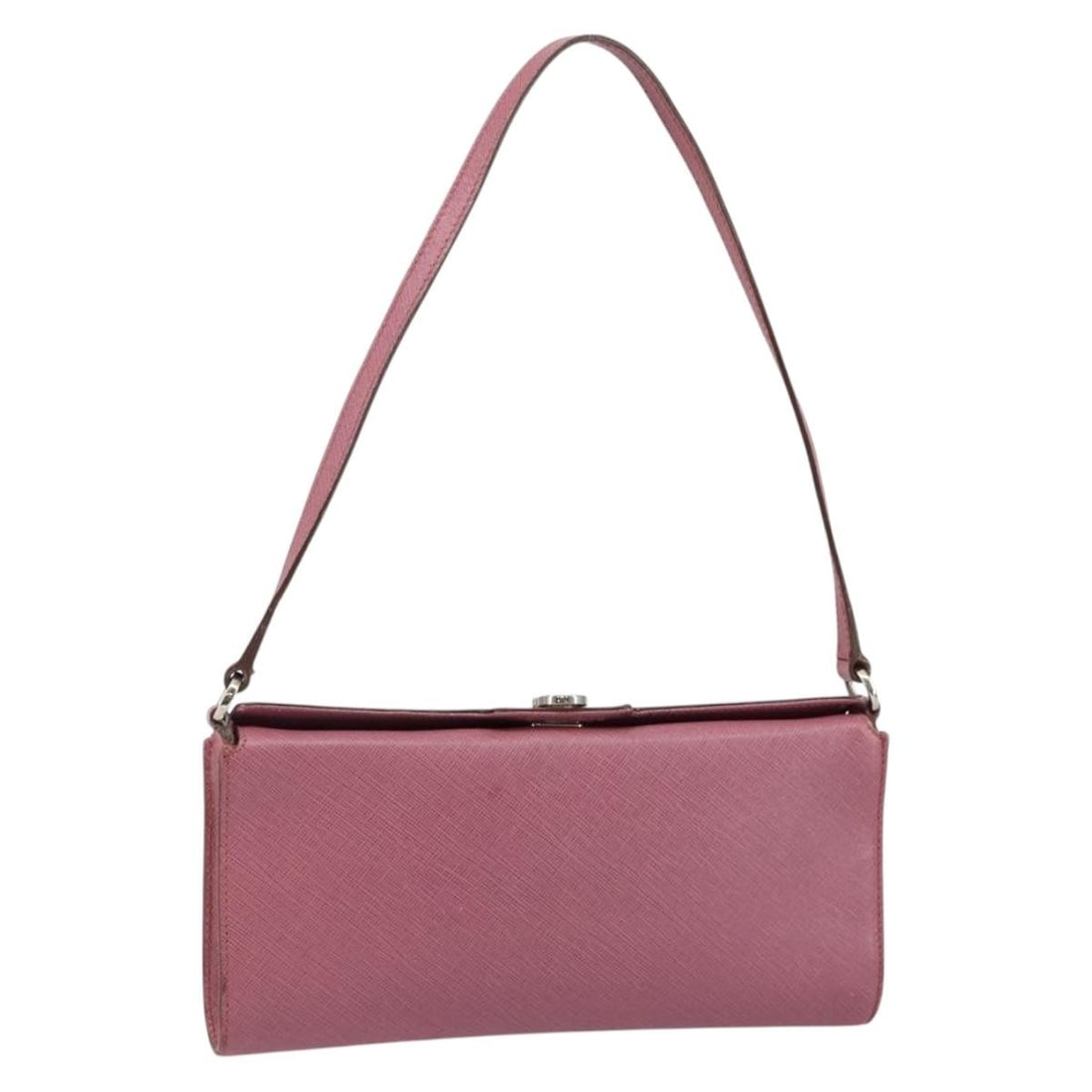 Salvatore Ferragamo Pink Silver Gancini Leather Shoulder Pouch Auth: Salvatore Ferragamo Pink Silver Gancini Leather Shoulder Pouch Auth This stylish Salvatore Ferragamo Gancini Shoulder Pouch is expertly crafted in Italy from high-quality leather, showcasing a chic pi