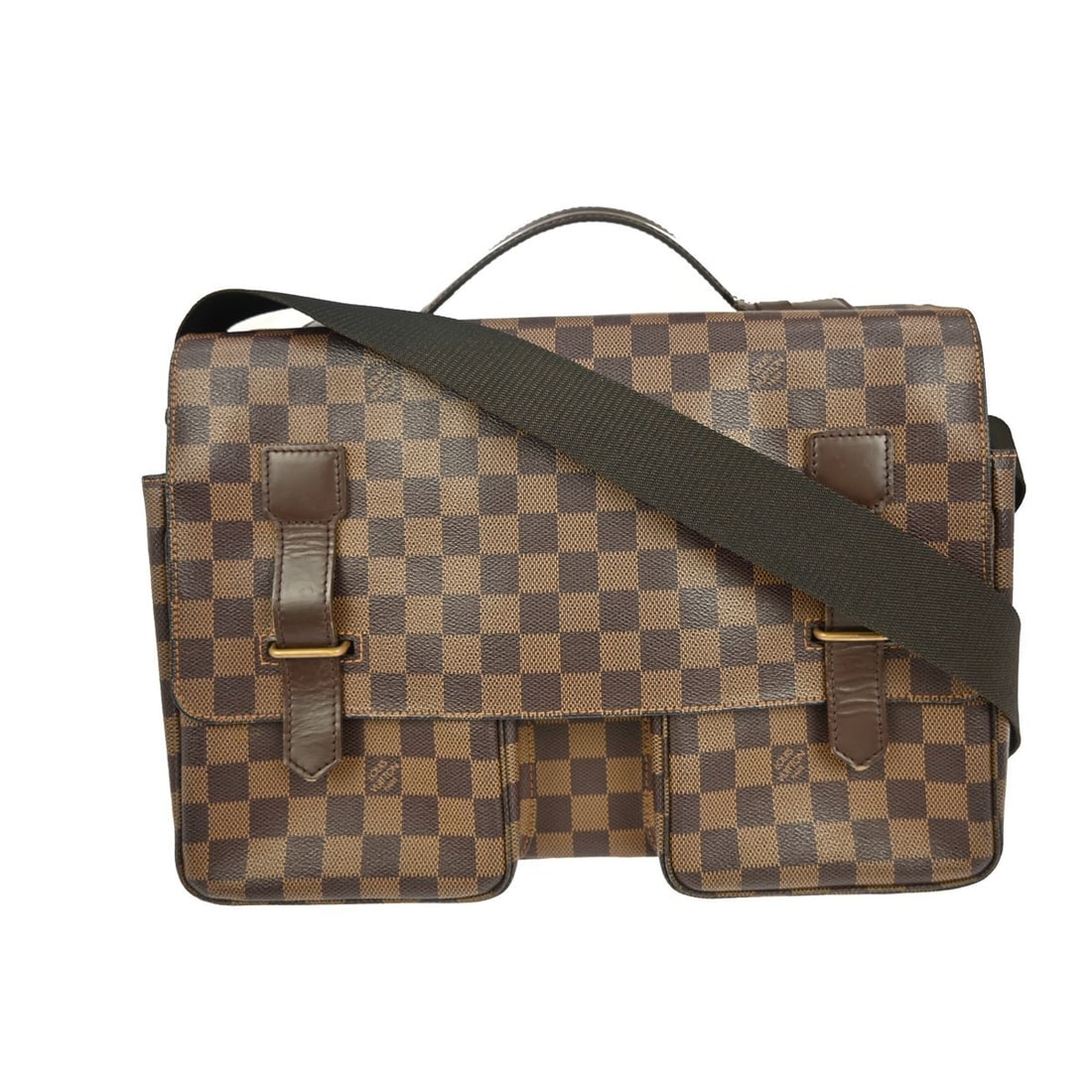 Louis Vuitton Broadway Damier Canvas Bag with Crossbody Strap N42270: Louis Vuitton Broadway Damier Canvas Bag with Crossbody Strap N42270 This Louis Vuitton Broadway business handbag features the iconic Damier canvas leather in a rich brown color. Designed as a large-s