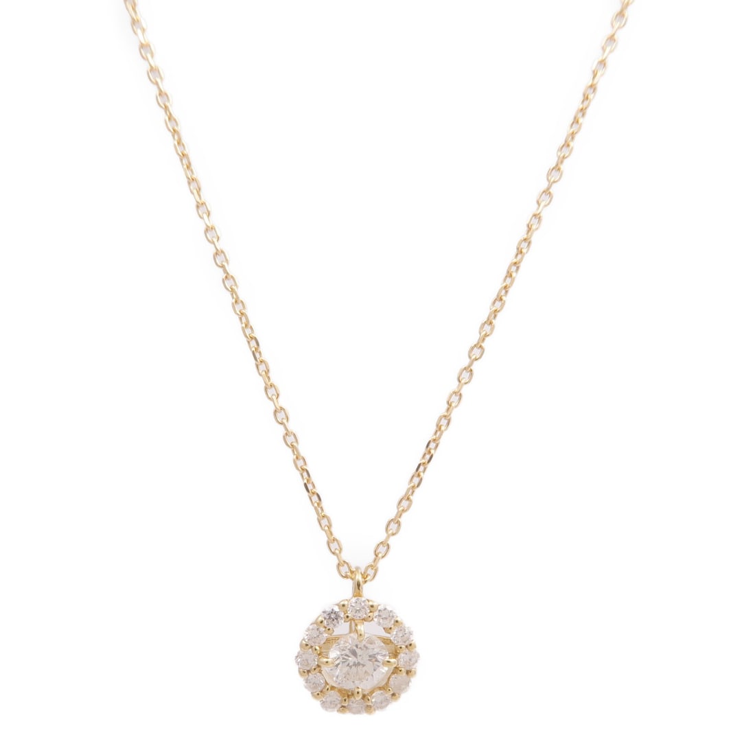 Diamond Pendant Necklace in 18K Yellow Gold Setting (1 of 9)