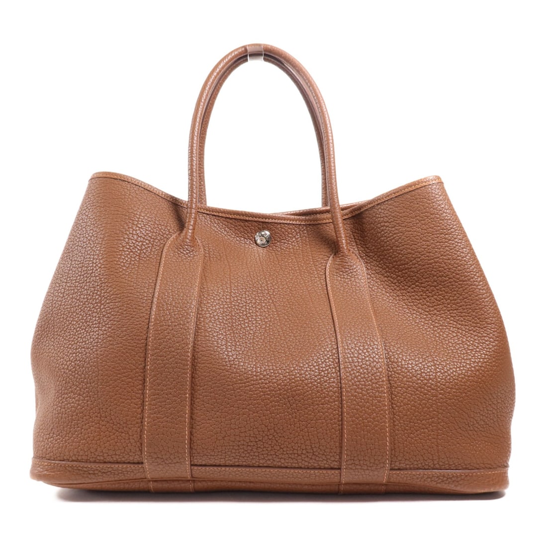 HERMES Garden Party PM Handbag Marron Fonce Calfskin PHW: HERMES Garden Party PM Handbag Marron Fonce Calfskin PHW Presenting the exquisite HERMES Garden Party PM Handbag, crafted from luxurious Negonda leather in a rich Marron Fonce (dark brown) hue. This s