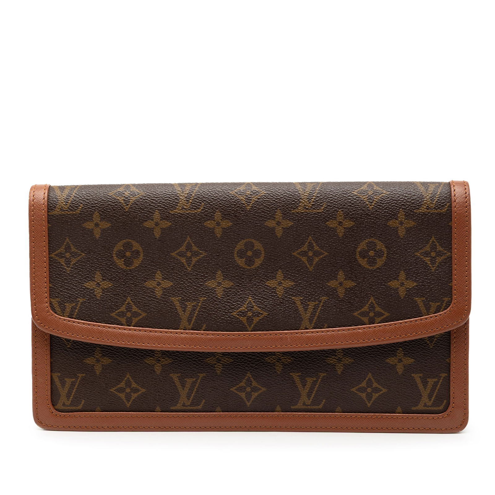Monogram Canvas Pochette Dame GM Shoulder Bag by Louis Vuitton: Monogram Canvas Pochette Dame GM Shoulder Bag by Louis Vuitton This Louis Vuitton Monogram Pochette Dame GM features a monogram canvas body accented with leather trim. The bag is designed with a front