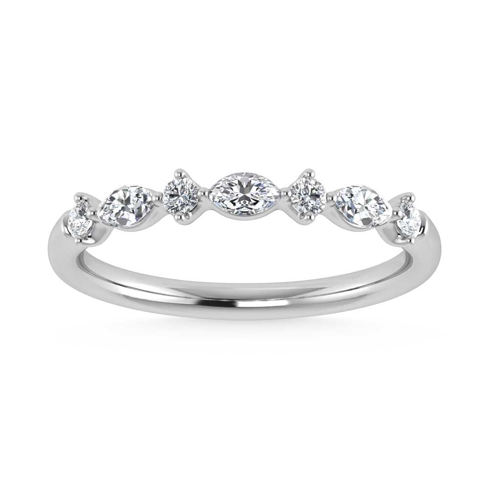 14K White Gold Lab Grown Diamond 1/4 Ct.Tw. Stackable Band: 14K White Gold Lab Grown Diamond 1/4 Ct.Tw. Stackable Band Exquisite and refined, the 14K White Gold Lab Grown Diamond Stackable Band with 1/4 Ct. of diamonds is a versatile addition to any collection