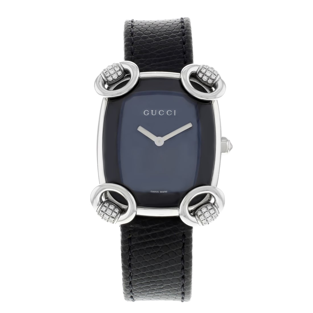 Gucci 117 Horsebit Ladies Watch Black Dial Diamonds Steel Quartz YA117505: Gucci 117 Horsebit Ladies Watch Black Dial Diamonds Steel Quartz YA117505 Introducing the Gucci 117 Horsebit Ladies Watch, a stunning accessory that combines elegance and functionality. This wristwatc