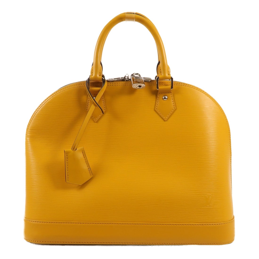 LOUIS VUITTON Epi Yellow Handbag M52149 SHW Leather: LOUIS VUITTON Epi Yellow Handbag M52149 SHW Leather This exquisite Louis Vuitton handbag showcases a vibrant yellow color crafted from durable leather. Designed for both style and functionality, it fe