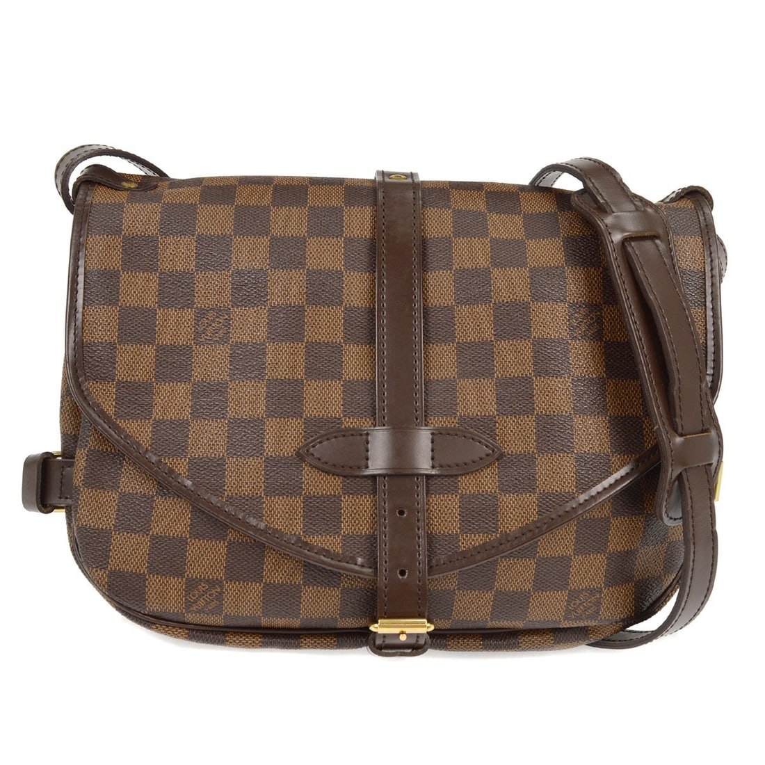 Louis Vuitton Damier Saumur 30 Brown Shoulder Bag N48081: Louis Vuitton Damier Saumur 30 Brown Shoulder Bag N48081 Experience the timeless elegance of the Louis Vuitton Damier Saumur 30 Messenger Shoulder Bag. This medium-sized shoulder bag features the icon