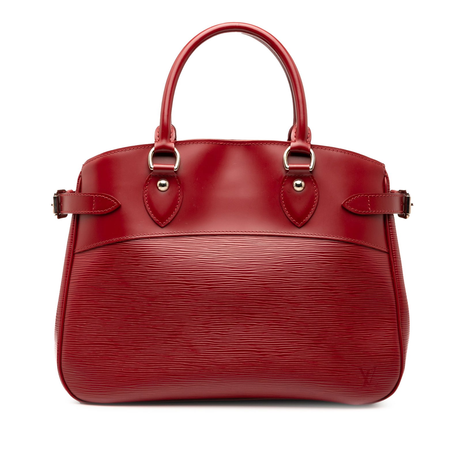 Louis Vuitton Passy PM Handbag in Red Epi Leather: Louis Vuitton Passy PM Handbag in Red Epi Leather The Louis Vuitton Epi Passy PM is crafted from durable epi leather in a vibrant red color. It features rolled leather handles, an open top with a lobs