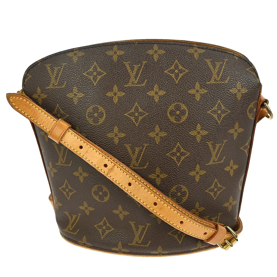 Louis Vuitton Drouot Monogram Crossbody Bag M51290 Vintage: Louis Vuitton Drouot Monogram Crossbody Bag M51290 Vintage This Louis Vuitton Drouot Crossbody Shoulder Bag showcases the iconic Monogram pattern, perfect for casual outings. Designed with a medium si