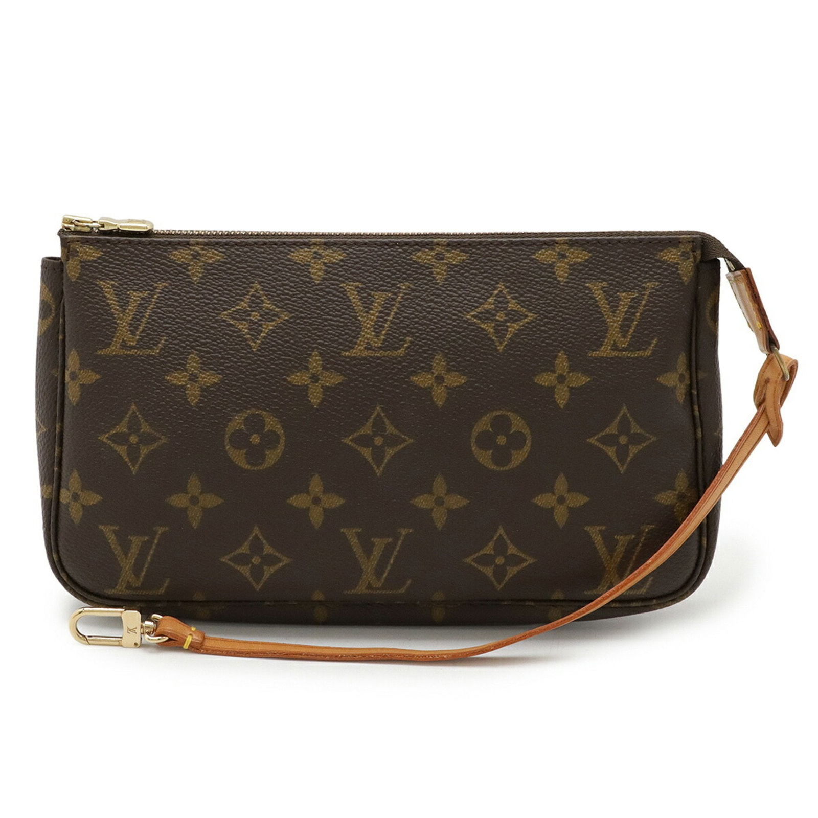 Louis Vuitton Pochette Accessoire Monogram Canvas Brown Handbag France: Louis Vuitton Pochette Accessoire Monogram Canvas Brown Handbag France This Louis Vuitton Pochette Accessoire is crafted from brown canvas and designed for women. The item features a compact silhouett